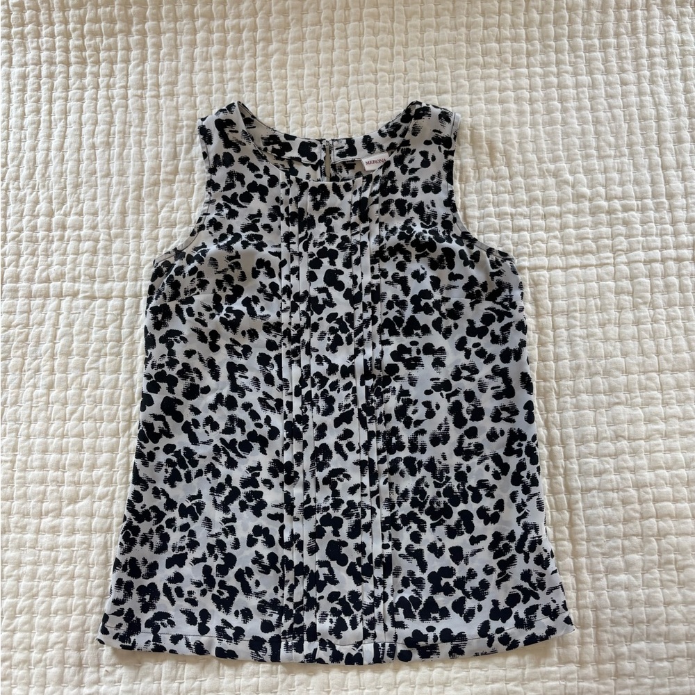 Leopard Print Sleeveless Blouse - Picture 1 of 5